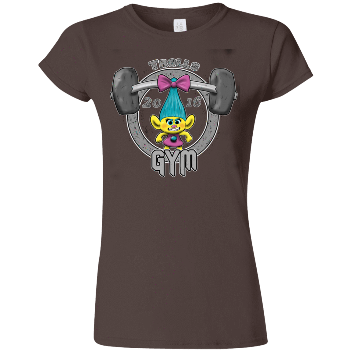 T-Shirts Dark Chocolate / S Trolls Gym Junior Slimmer-Fit T-Shirt