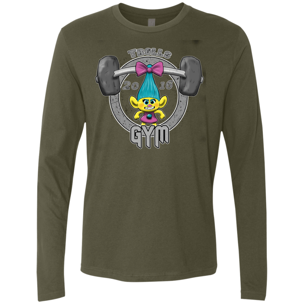 T-Shirts Military Green / S Trolls Gym Men's Premium Long Sleeve