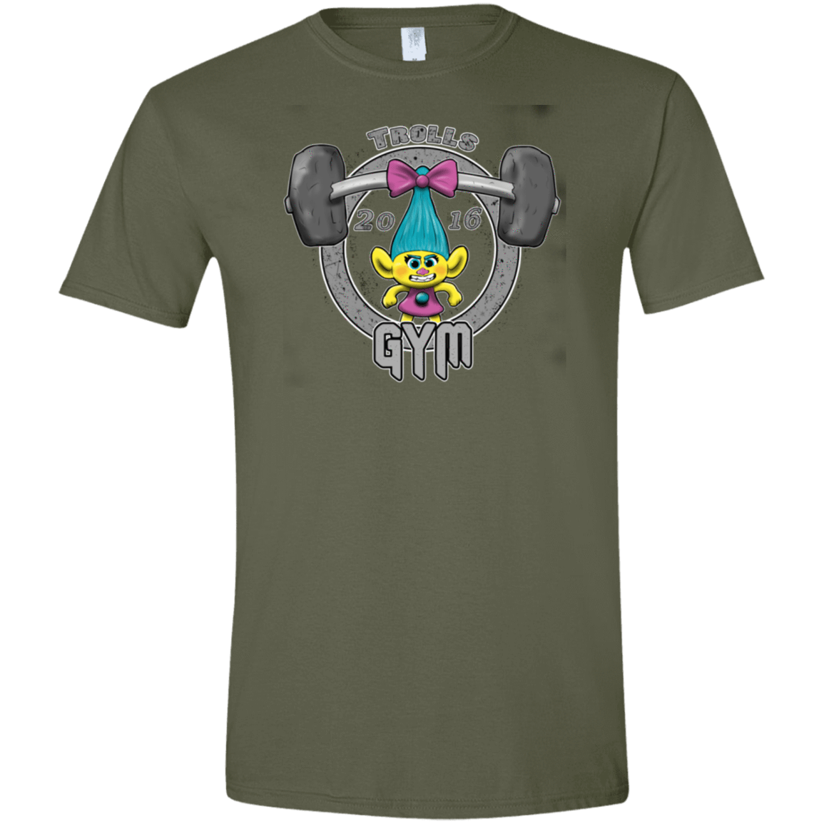 T-Shirts Military Green / S Trolls Gym Men's Semi-Fitted Softstyle