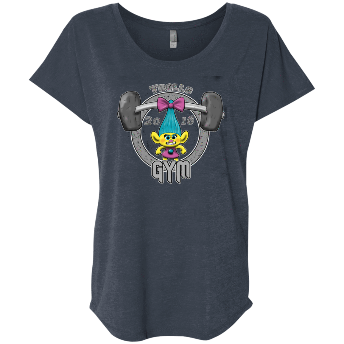 T-Shirts Vintage Navy / X-Small Trolls Gym Triblend Dolman Sleeve