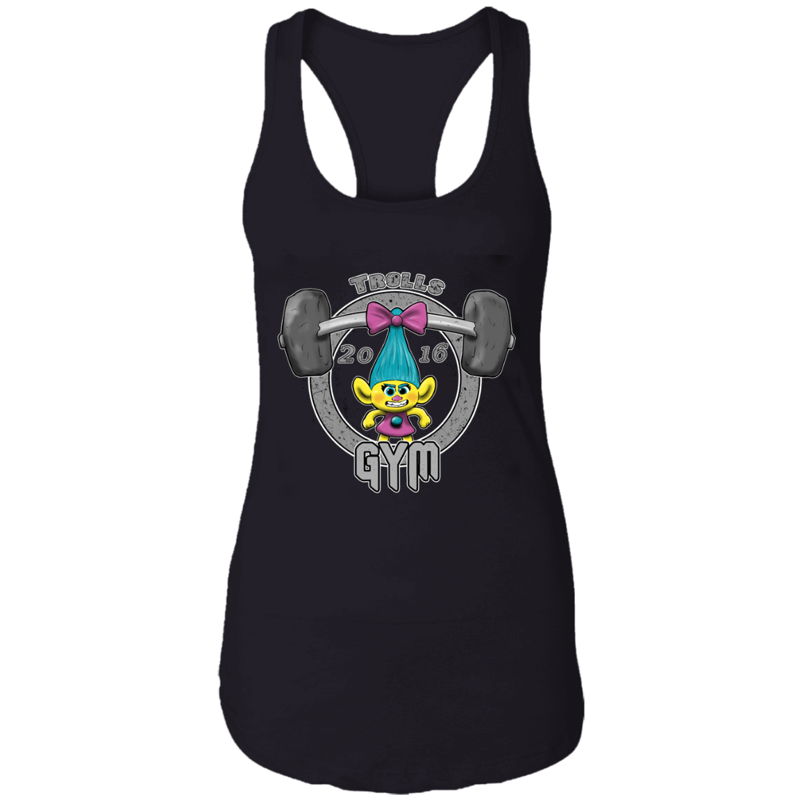 T-Shirts Black / X-Small Trolls Gym Women's Racerback Tank