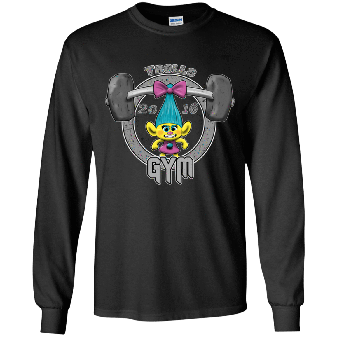 T-Shirts Black / YS Trolls Gym Youth Long Sleeve T-Shirt