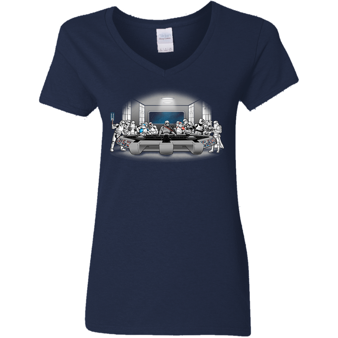 T-Shirts Navy / S Troopers Dinner Women's V-Neck T-Shirt