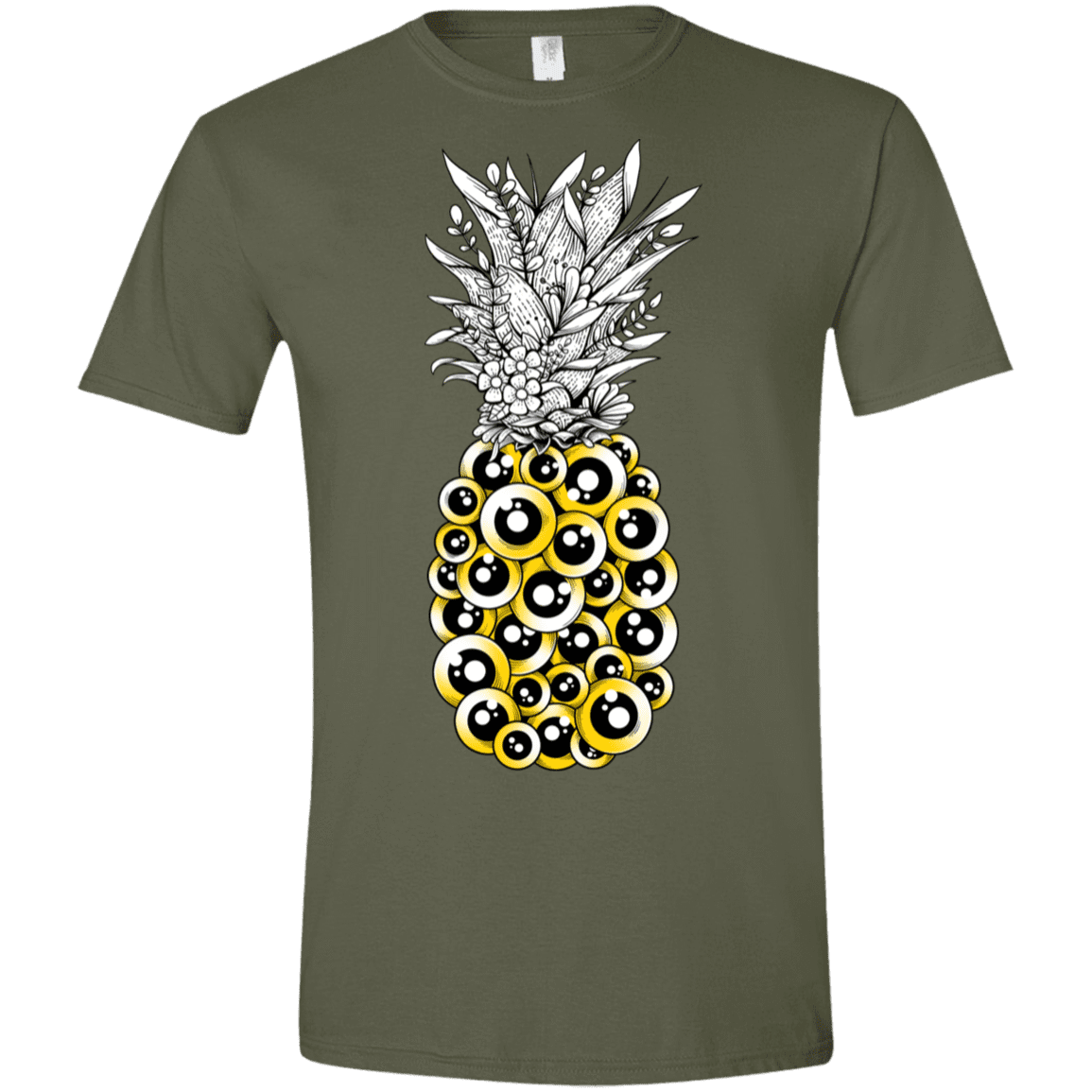 T-Shirts Military Green / S Tropical Illusion Men's Semi-Fitted Softstyle