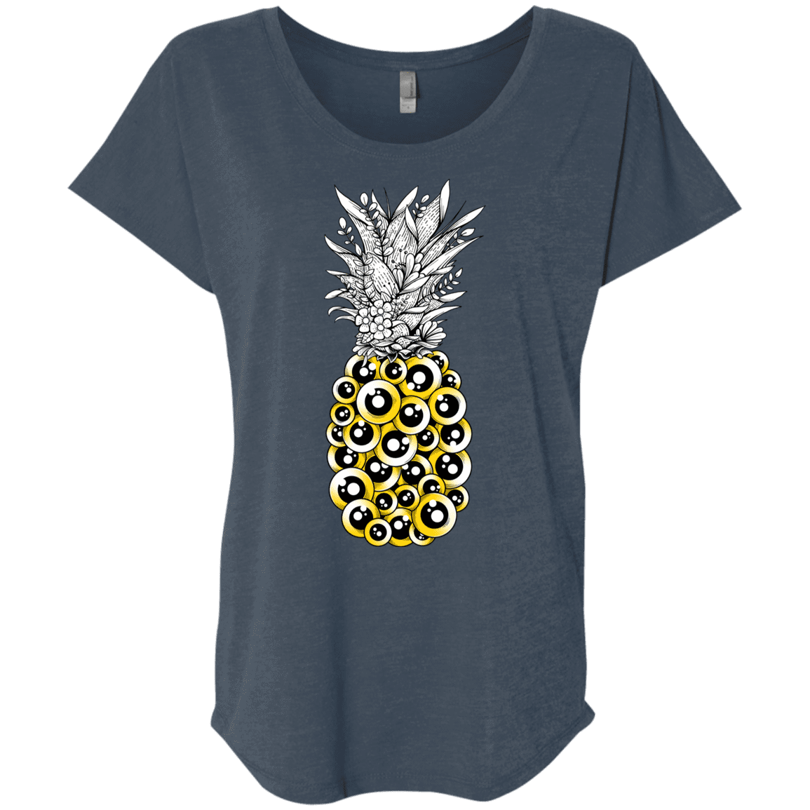 T-Shirts Indigo / X-Small Tropical Illusion Triblend Dolman Sleeve