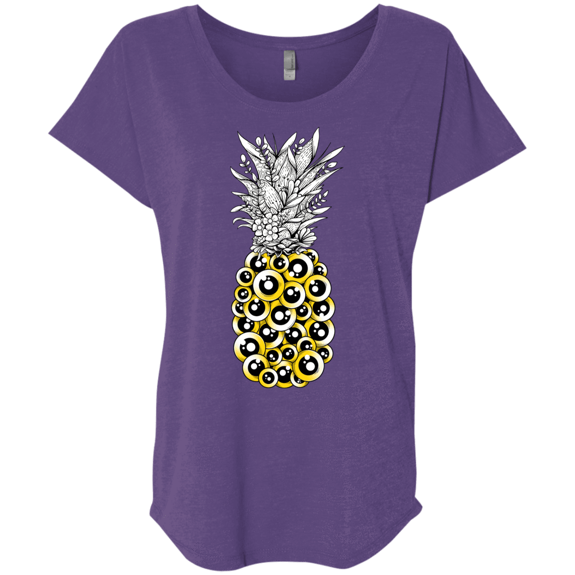 T-Shirts Purple Rush / X-Small Tropical Illusion Triblend Dolman Sleeve