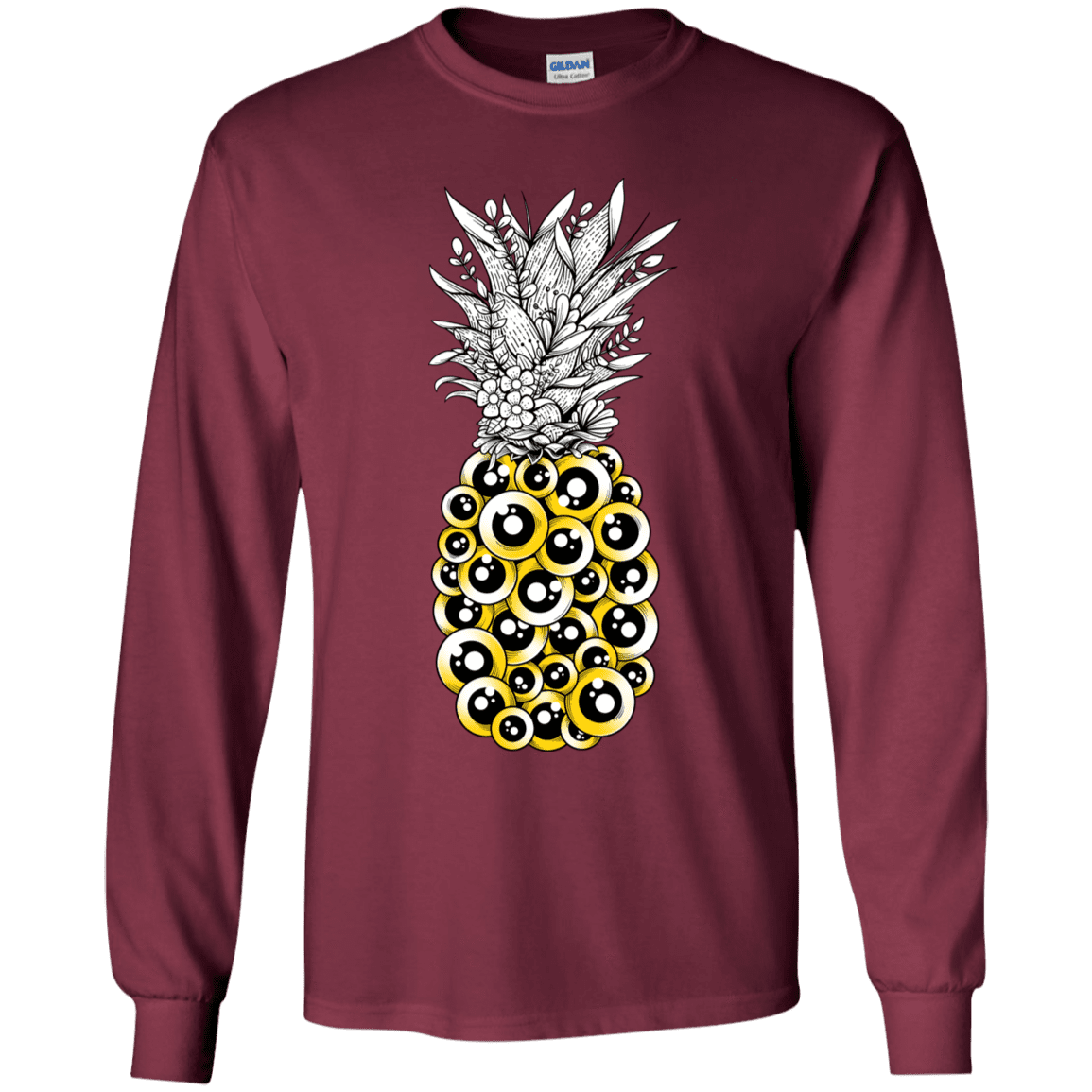 T-Shirts Maroon / YS Tropical Illusion Youth Long Sleeve T-Shirt