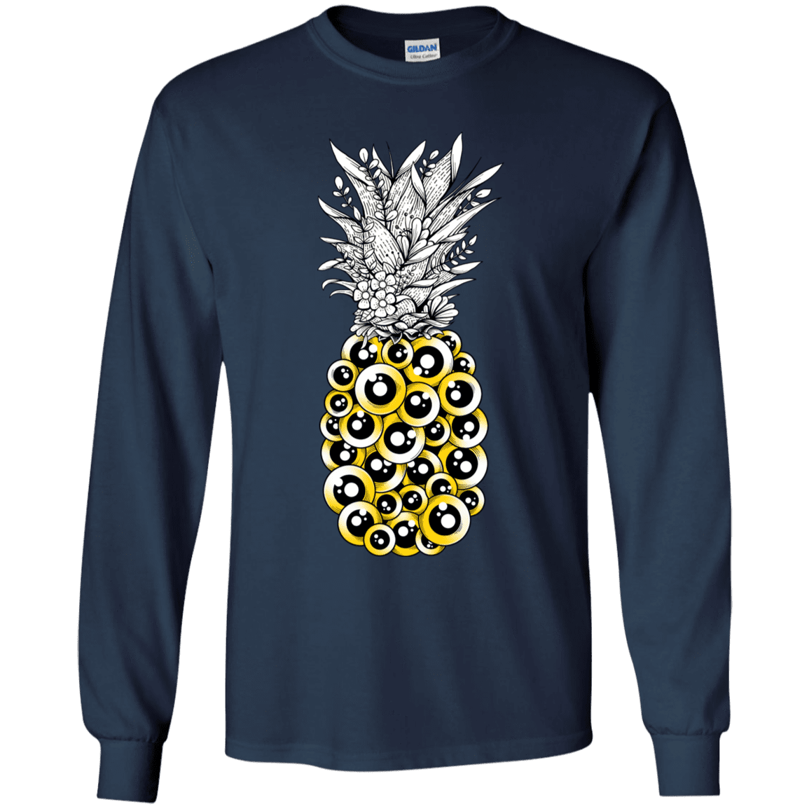 T-Shirts Navy / YS Tropical Illusion Youth Long Sleeve T-Shirt