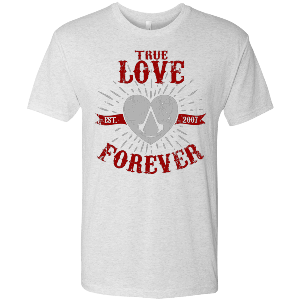 T-Shirts Heather White / Small True Love Forever Assasin Men's Triblend T-Shirt