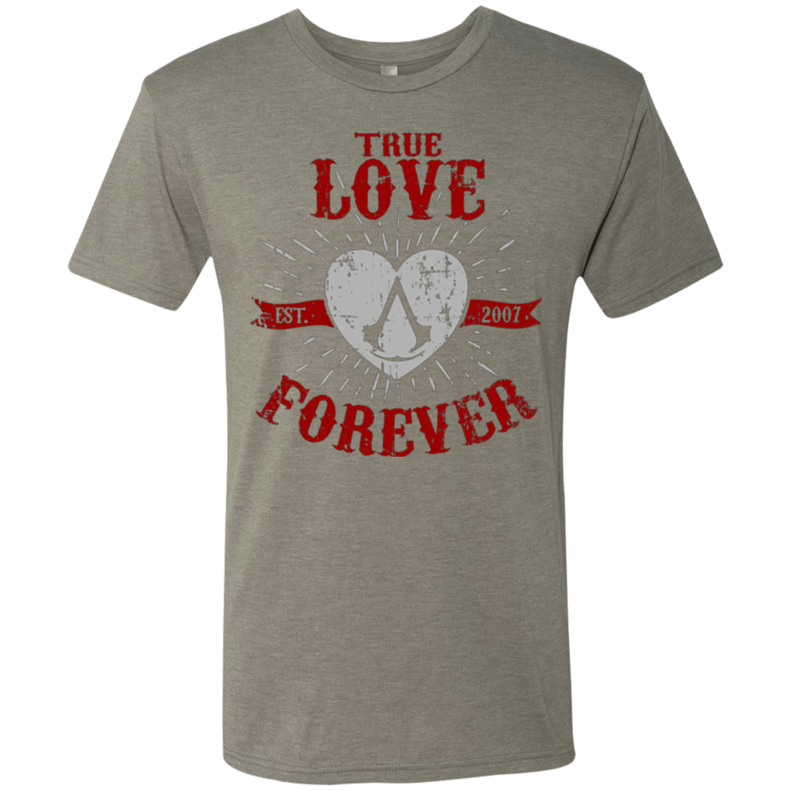 T-Shirts Venetian Grey / Small True Love Forever Assasin Men's Triblend T-Shirt