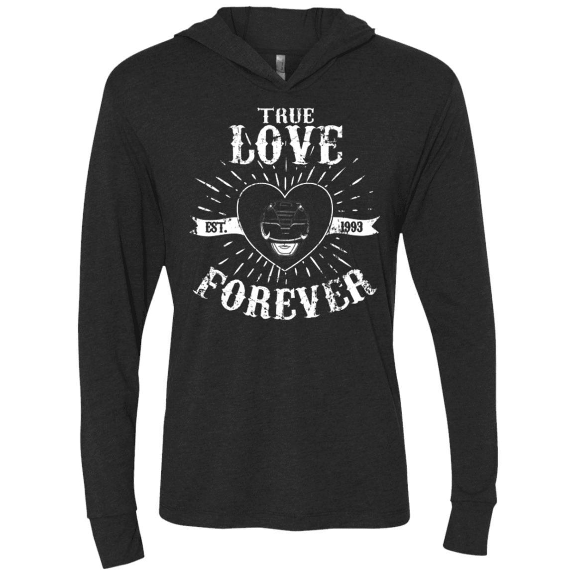 T-Shirts Vintage Black / X-Small True Love Forever Black Triblend Long Sleeve Hoodie Tee