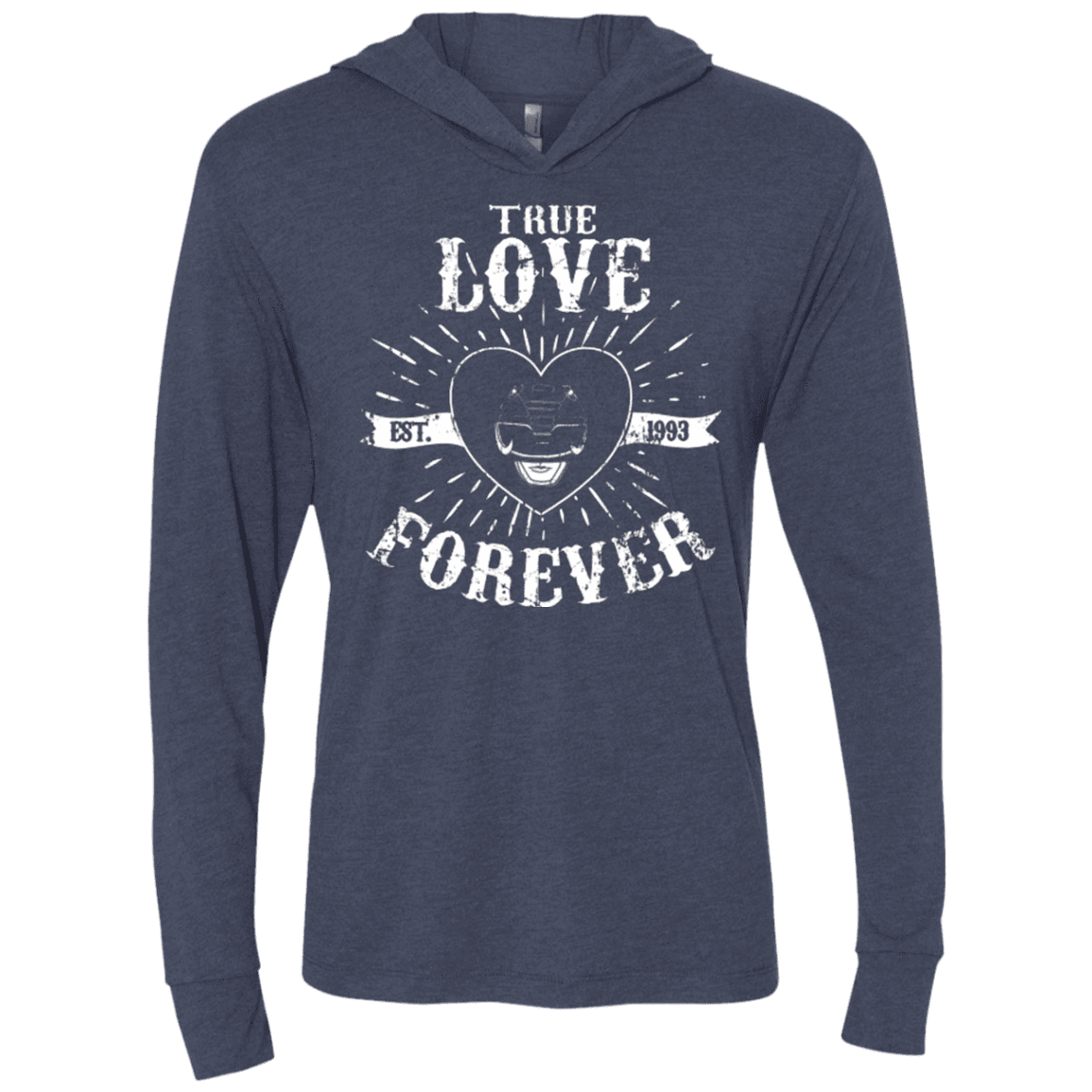 T-Shirts Vintage Navy / X-Small True Love Forever Black Triblend Long Sleeve Hoodie Tee
