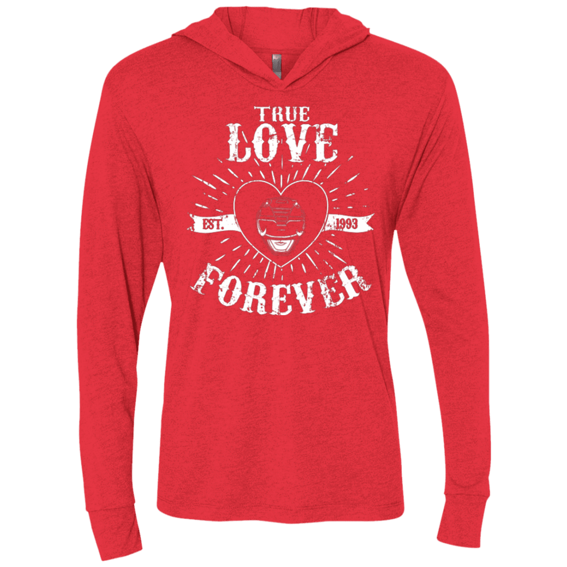 T-Shirts Vintage Red / X-Small True Love Forever Black Triblend Long Sleeve Hoodie Tee