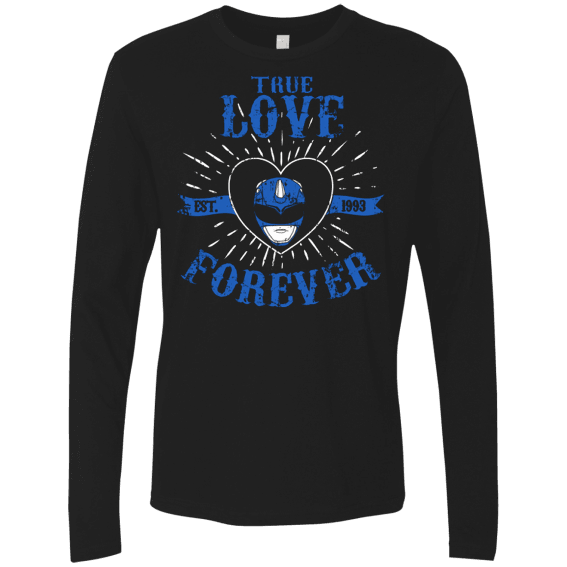 T-Shirts Black / Small True Love Forever Blue Men's Premium Long Sleeve