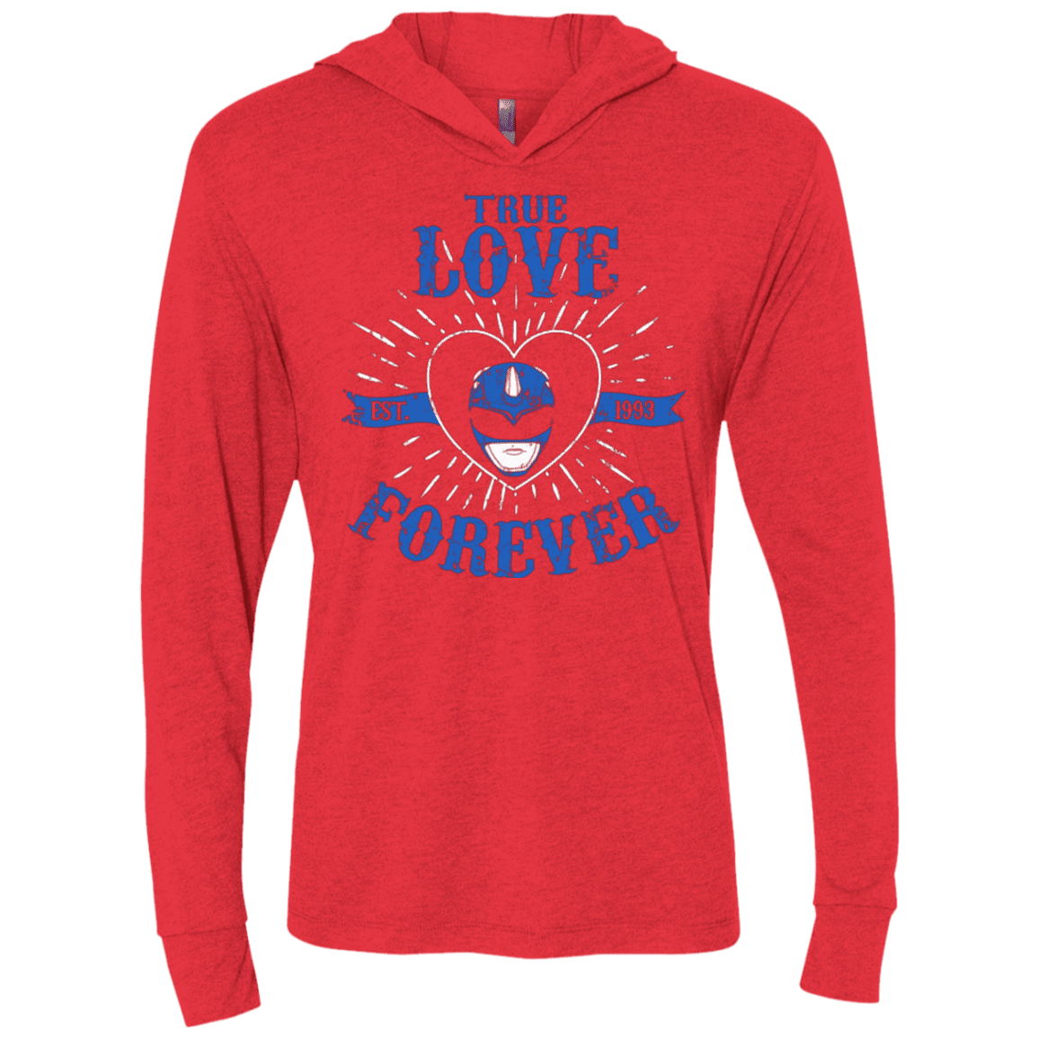 T-Shirts Vintage Red / X-Small True Love Forever Blue Triblend Long Sleeve Hoodie Tee