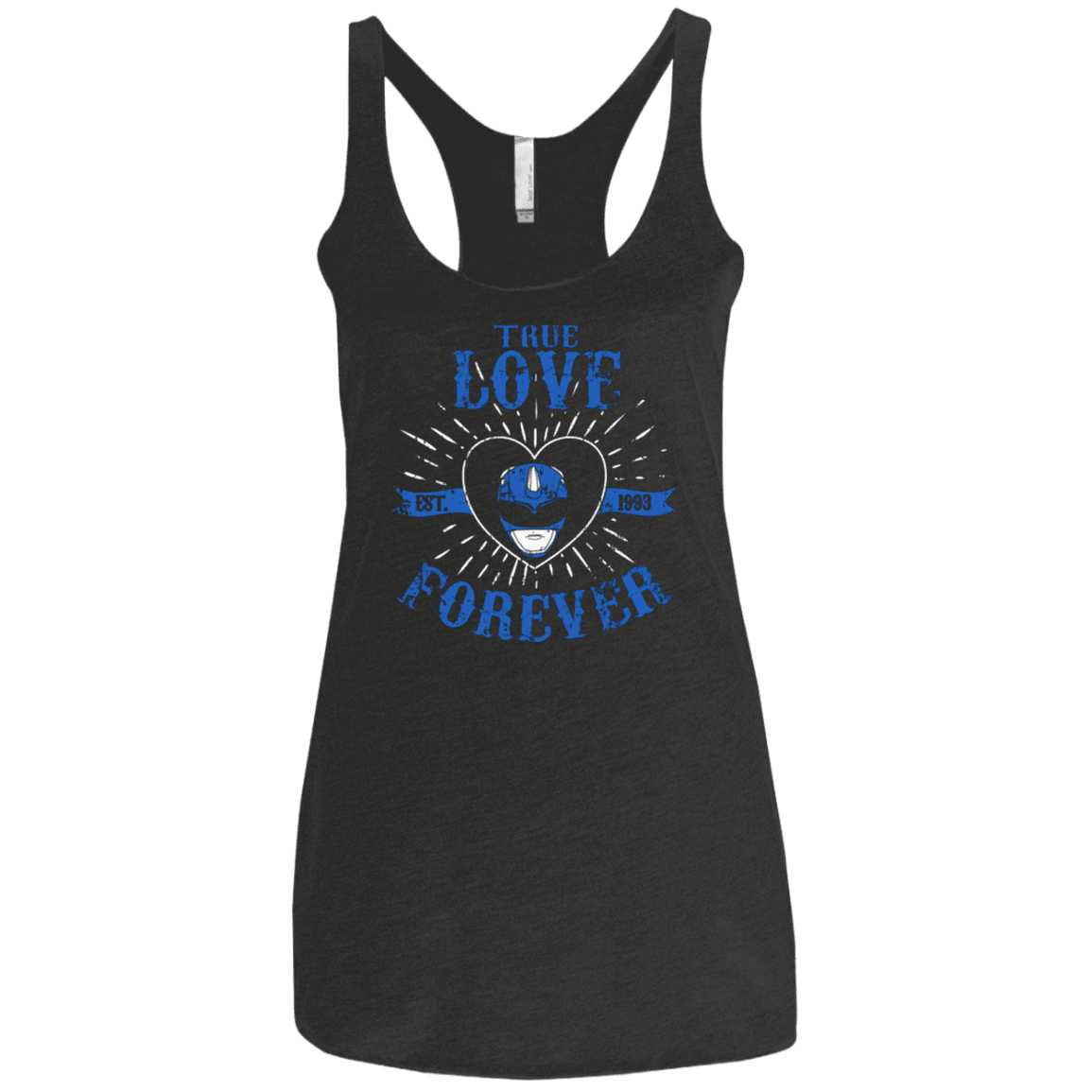 T-Shirts Vintage Black / X-Small True Love Forever Blue Women's Triblend Racerback Tank