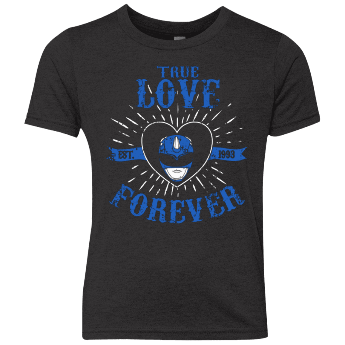 T-Shirts Vintage Black / YXS True Love Forever Blue Youth Triblend T-Shirt