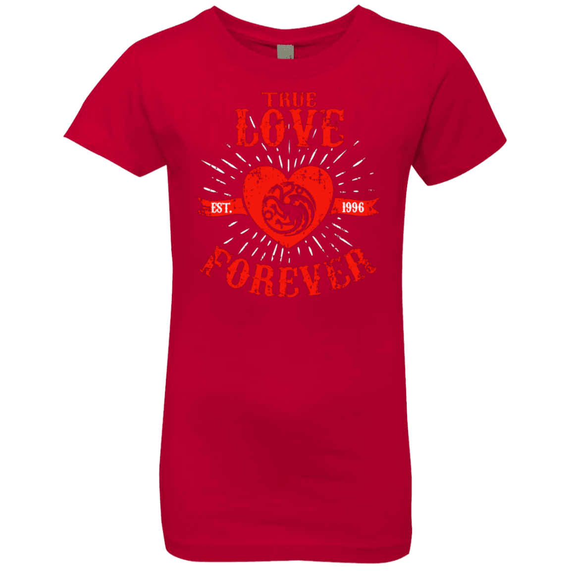 T-Shirts Red / YXS True Love Forever Dragon Girls Premium T-Shirt