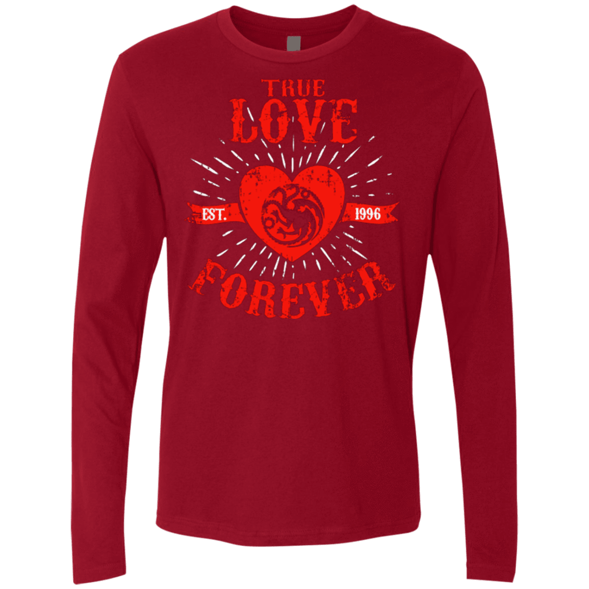 T-Shirts Cardinal / Small True Love Forever Dragon Men's Premium Long Sleeve