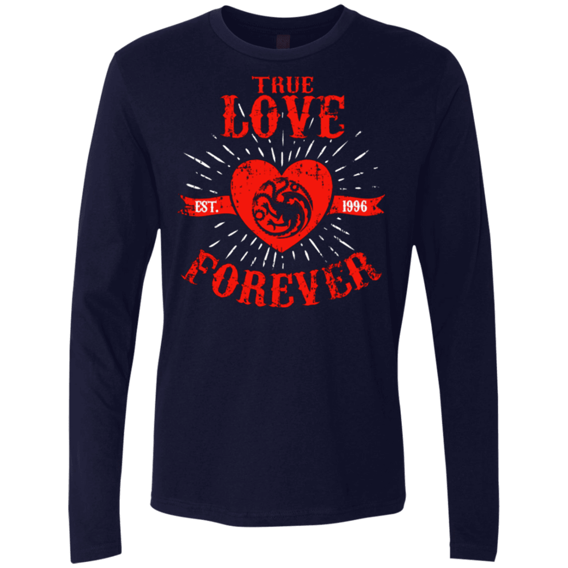 T-Shirts Midnight Navy / Small True Love Forever Dragon Men's Premium Long Sleeve