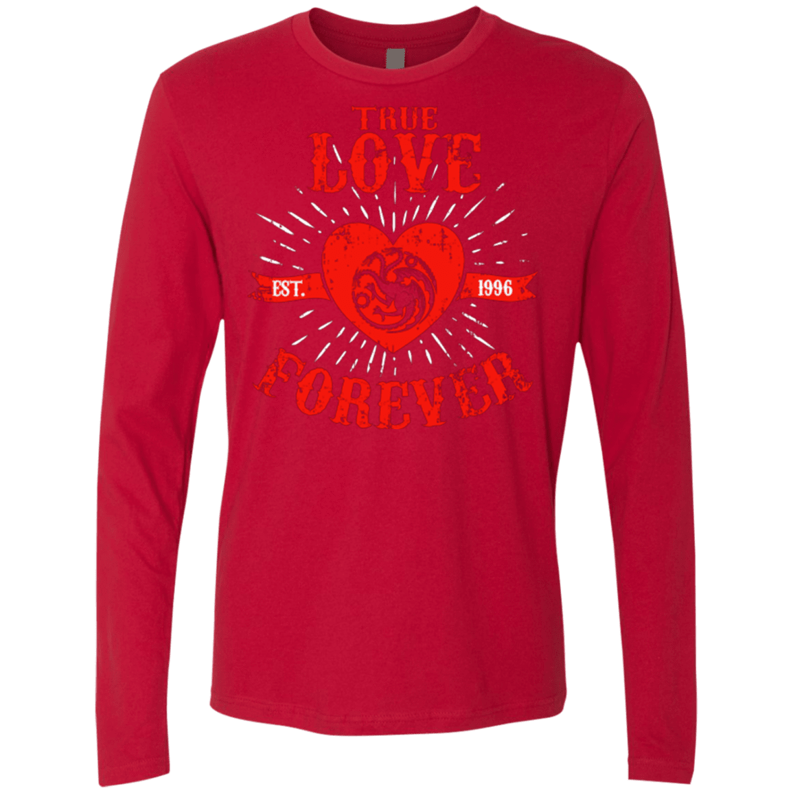 T-Shirts Red / Small True Love Forever Dragon Men's Premium Long Sleeve
