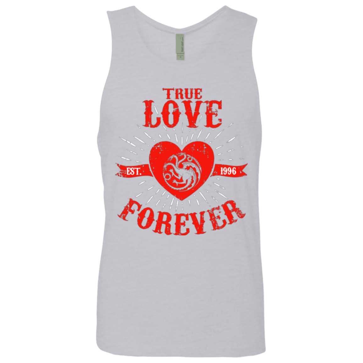 T-Shirts Heather Grey / Small True Love Forever Dragon Men's Premium Tank Top