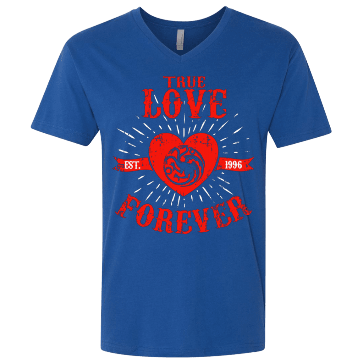 T-Shirts Royal / X-Small True Love Forever Dragon Men's Premium V-Neck