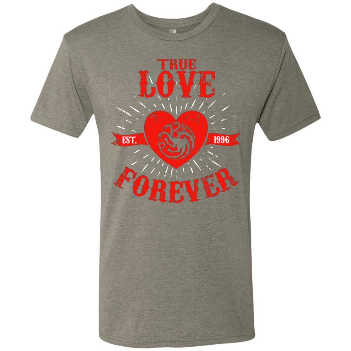 T-Shirts Venetian Grey / Small True Love Forever Dragon Men's Triblend T-Shirt