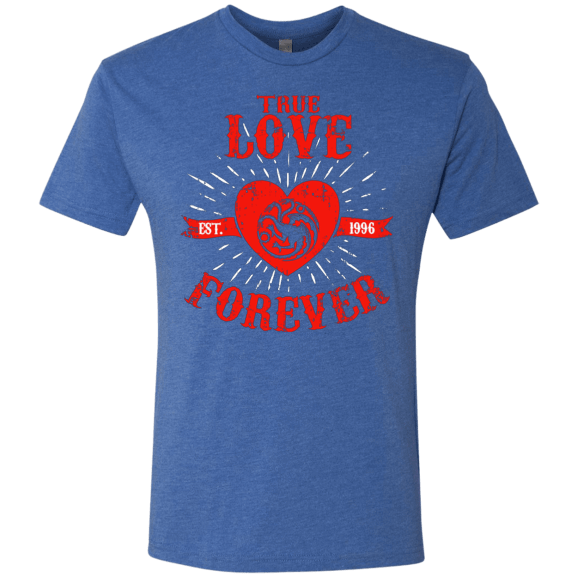 T-Shirts Vintage Royal / Small True Love Forever Dragon Men's Triblend T-Shirt