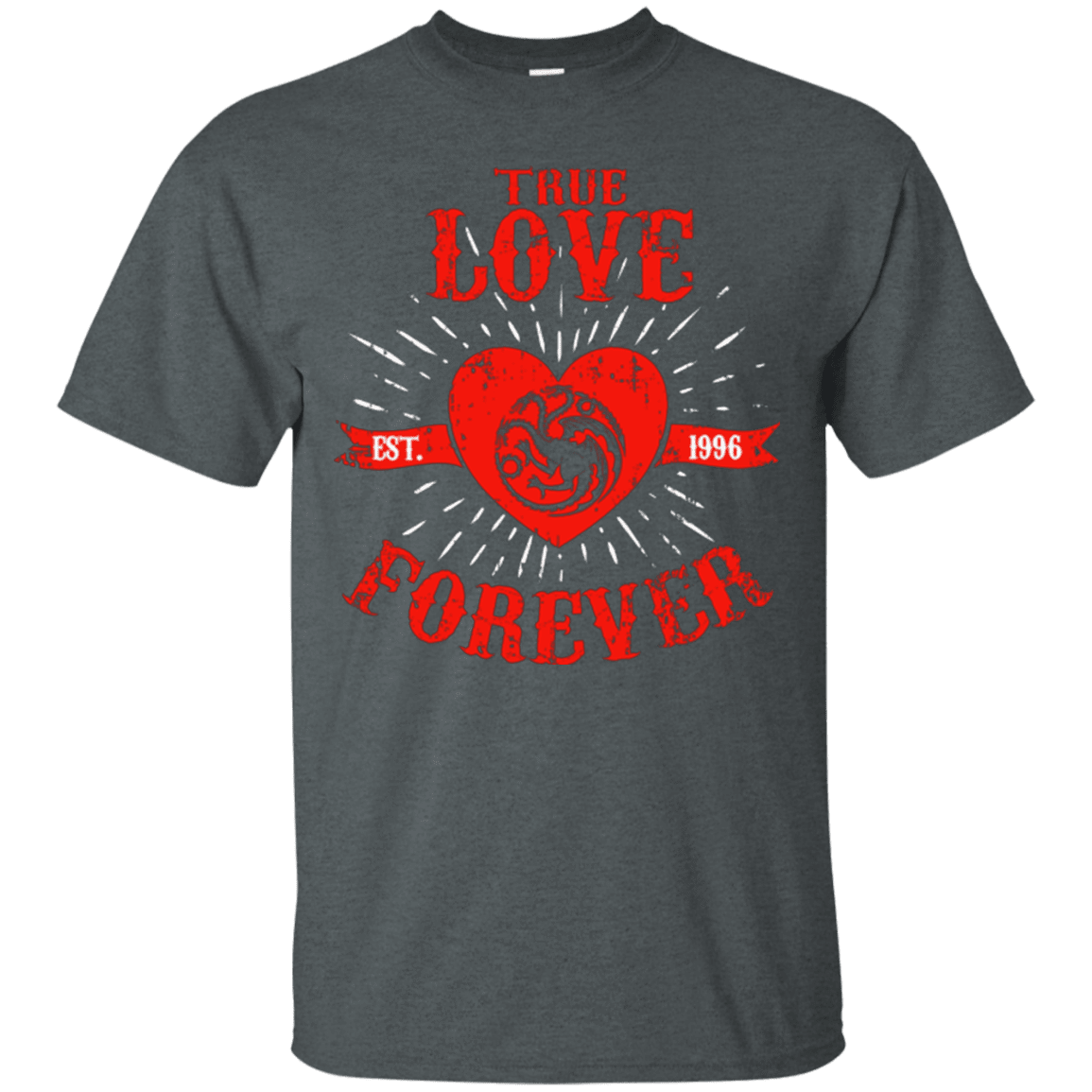 T-Shirts Dark Heather / Small True Love Forever Dragon T-Shirt