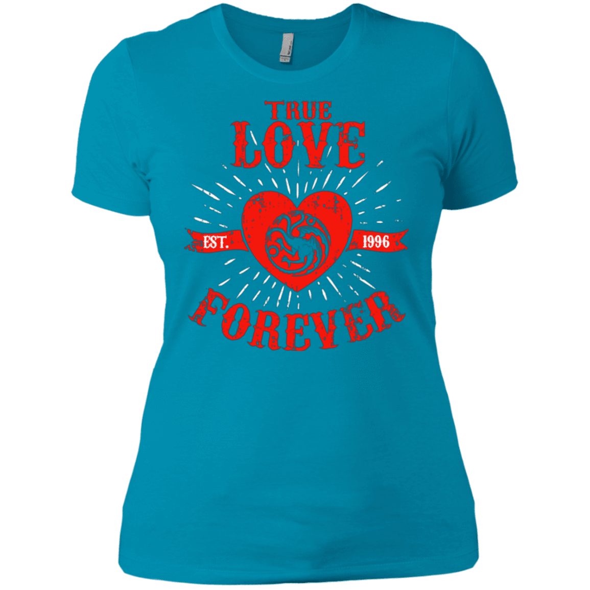 T-Shirts Turquoise / X-Small True Love Forever Dragon Women's Premium T-Shirt