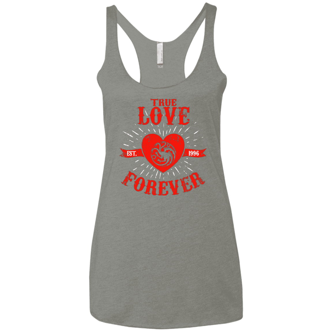 T-Shirts Venetian Grey / X-Small True Love Forever Dragon Women's Triblend Racerback Tank