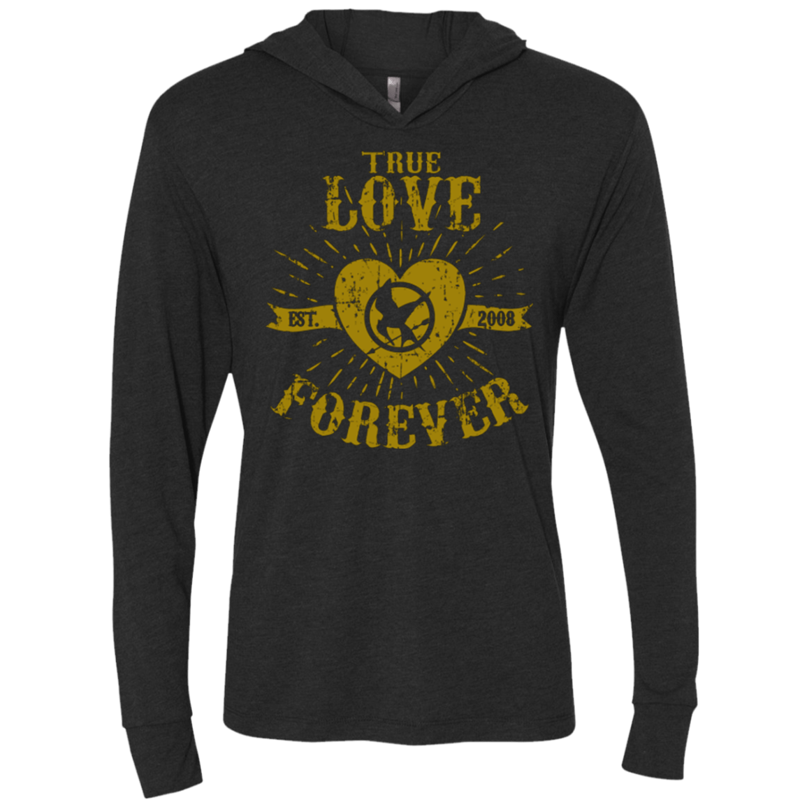 T-Shirts Vintage Black / X-Small True Love Forever Games Triblend Long Sleeve Hoodie Tee
