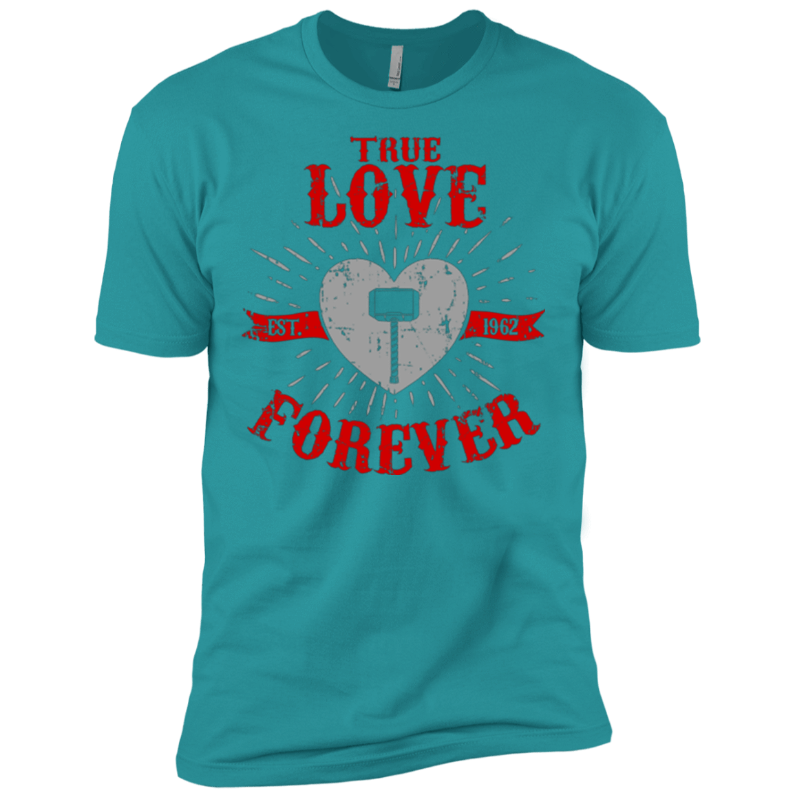 T-Shirts Tahiti Blue / X-Small True Love Forever God Thunder Men's Premium T-Shirt