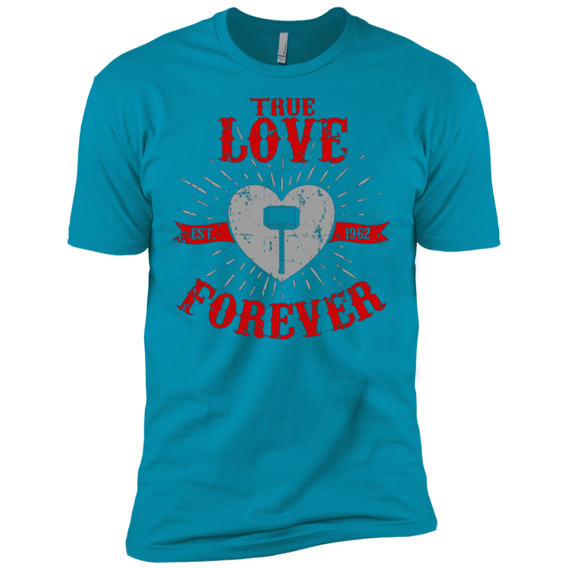 T-Shirts Turquoise / X-Small True Love Forever God Thunder Men's Premium T-Shirt
