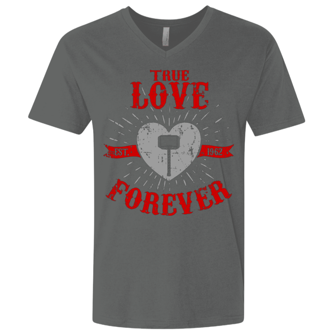 T-Shirts Heavy Metal / X-Small True Love Forever God Thunder Men's Premium V-Neck