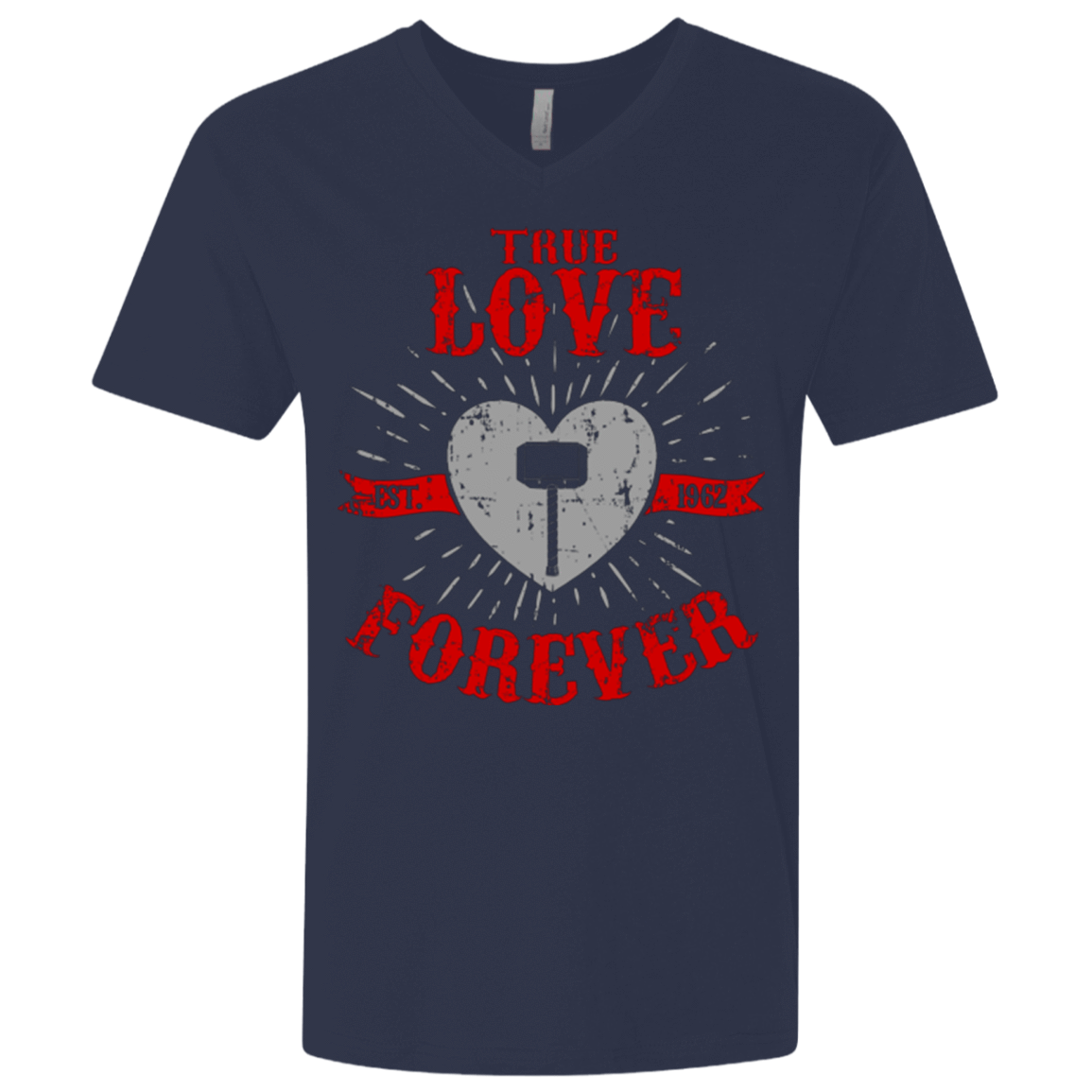 T-Shirts Midnight Navy / X-Small True Love Forever God Thunder Men's Premium V-Neck