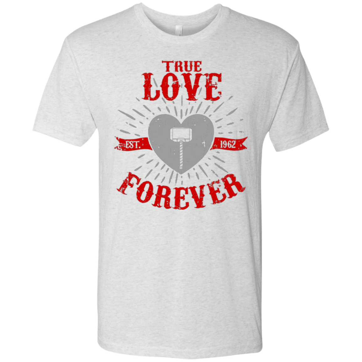 T-Shirts Heather White / Small True Love Forever God Thunder Men's Triblend T-Shirt