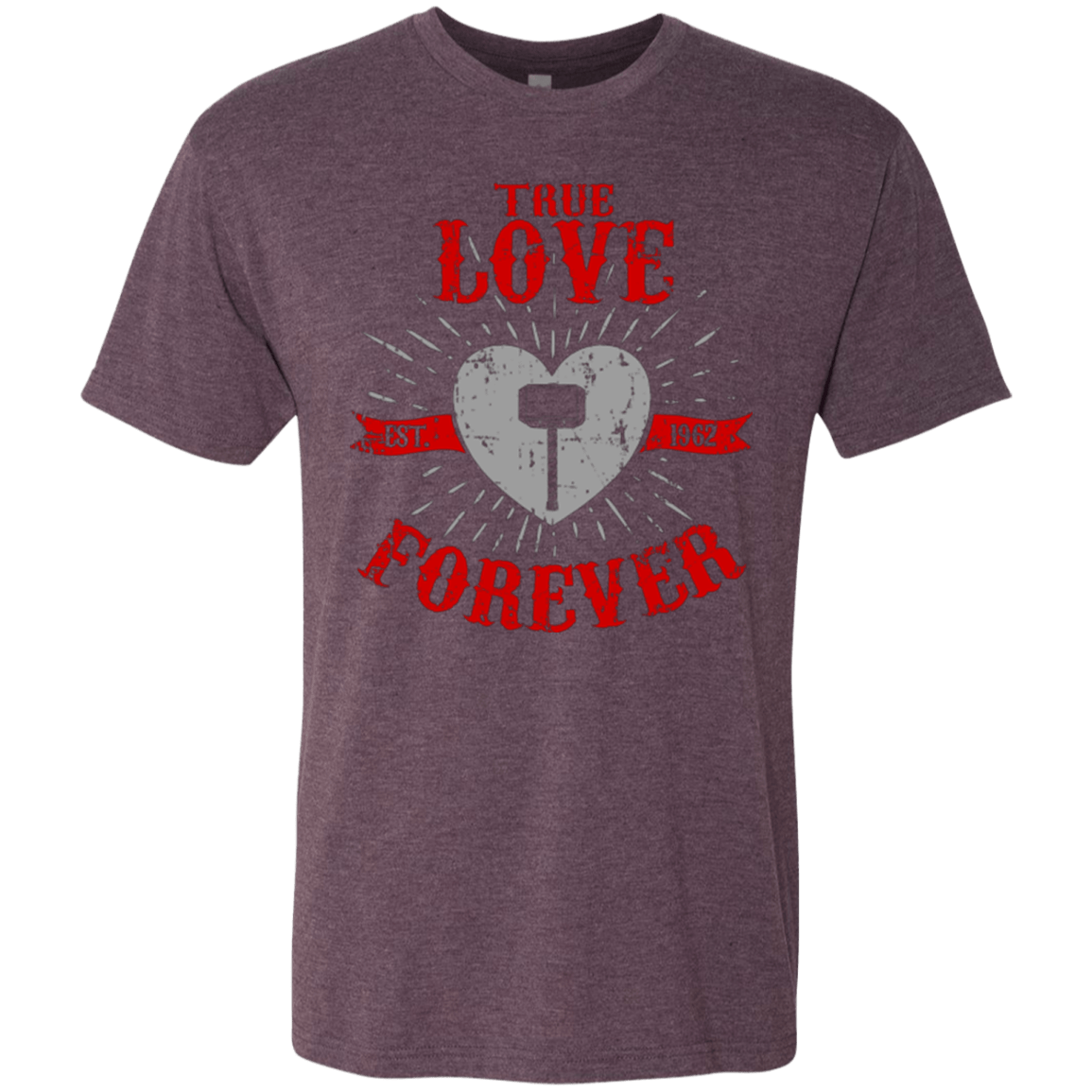 T-Shirts Vintage Purple / Small True Love Forever God Thunder Men's Triblend T-Shirt