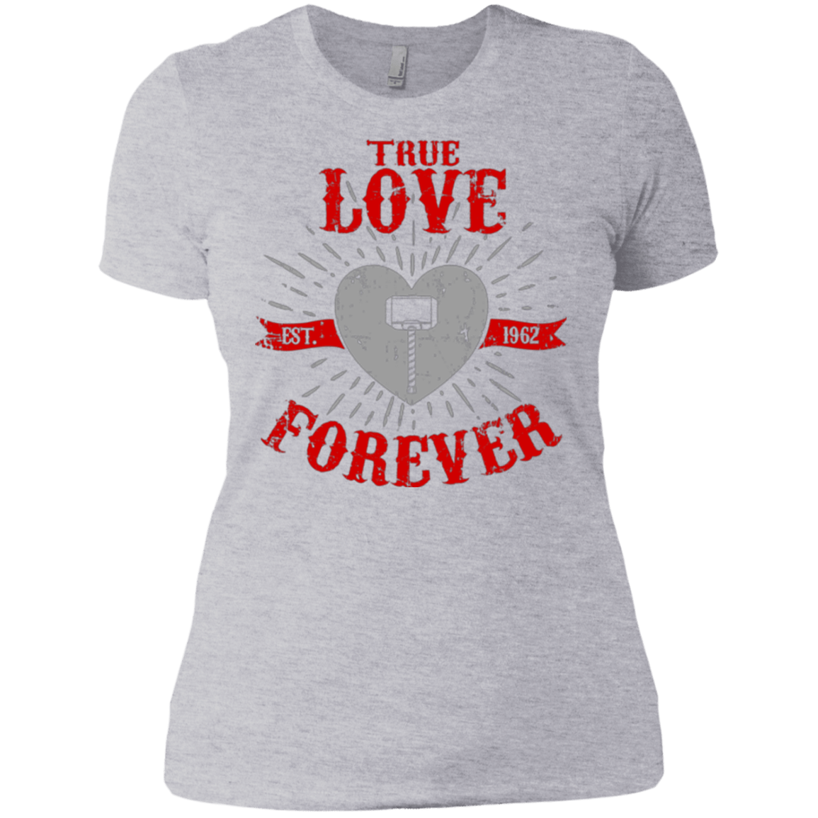 T-Shirts Heather Grey / X-Small True Love Forever God Thunder Women's Premium T-Shirt