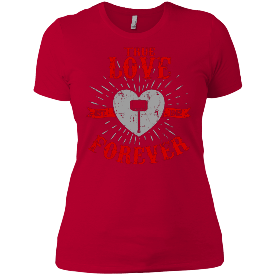 T-Shirts Red / X-Small True Love Forever God Thunder Women's Premium T-Shirt