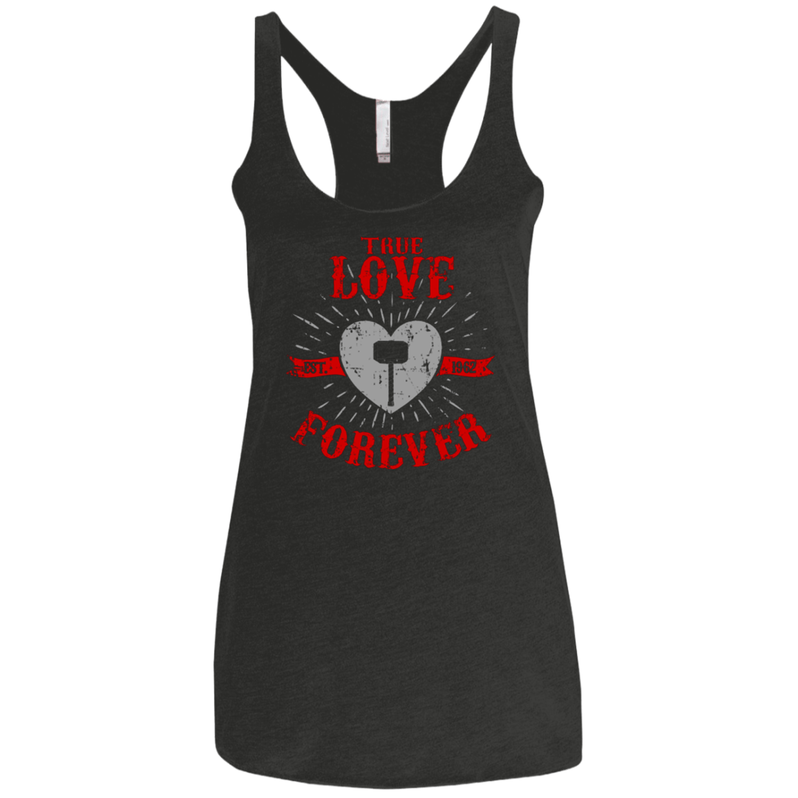 T-Shirts Vintage Black / X-Small True Love Forever God Thunder Women's Triblend Racerback Tank