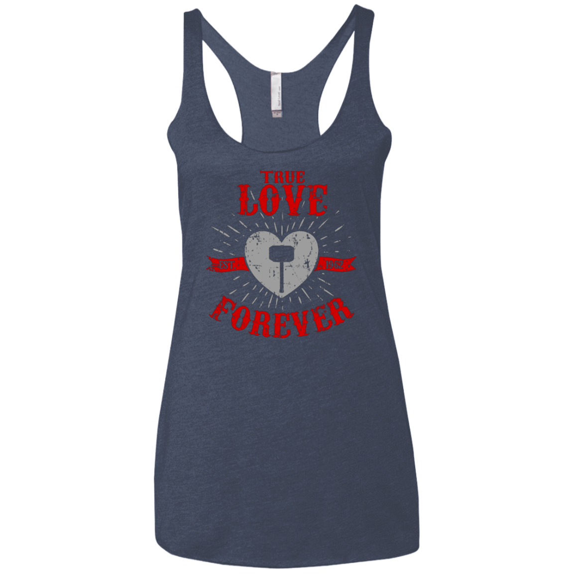 T-Shirts Vintage Navy / X-Small True Love Forever God Thunder Women's Triblend Racerback Tank