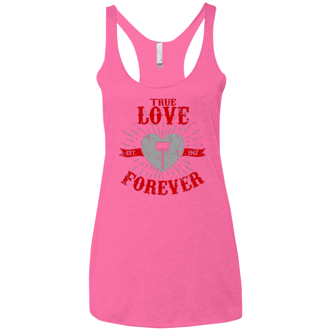 T-Shirts Vintage Pink / X-Small True Love Forever God Thunder Women's Triblend Racerback Tank