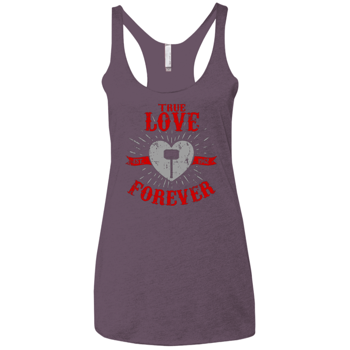 T-Shirts Vintage Purple / X-Small True Love Forever God Thunder Women's Triblend Racerback Tank