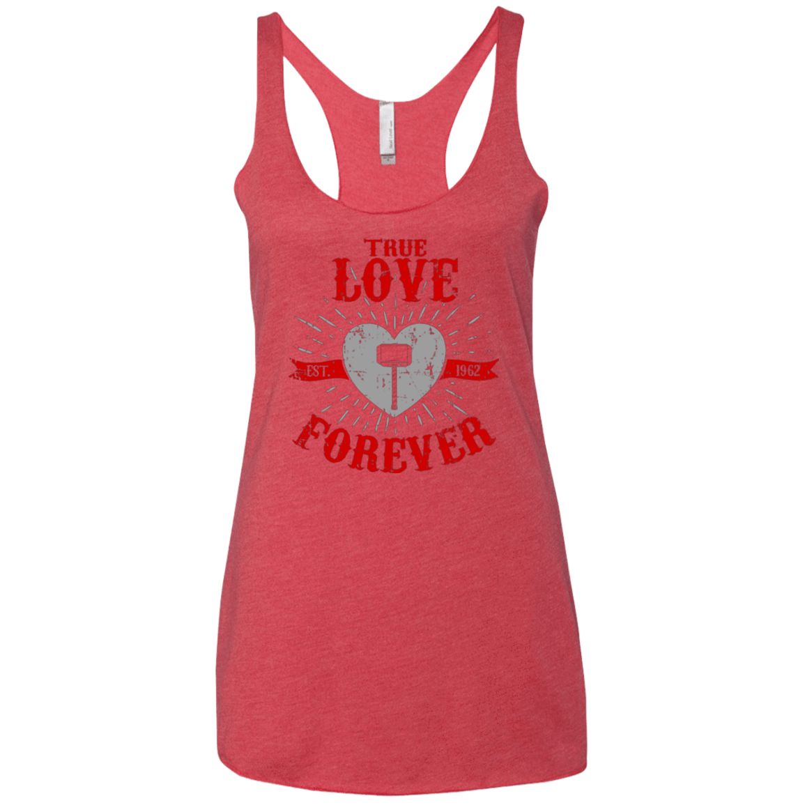 T-Shirts Vintage Red / X-Small True Love Forever God Thunder Women's Triblend Racerback Tank