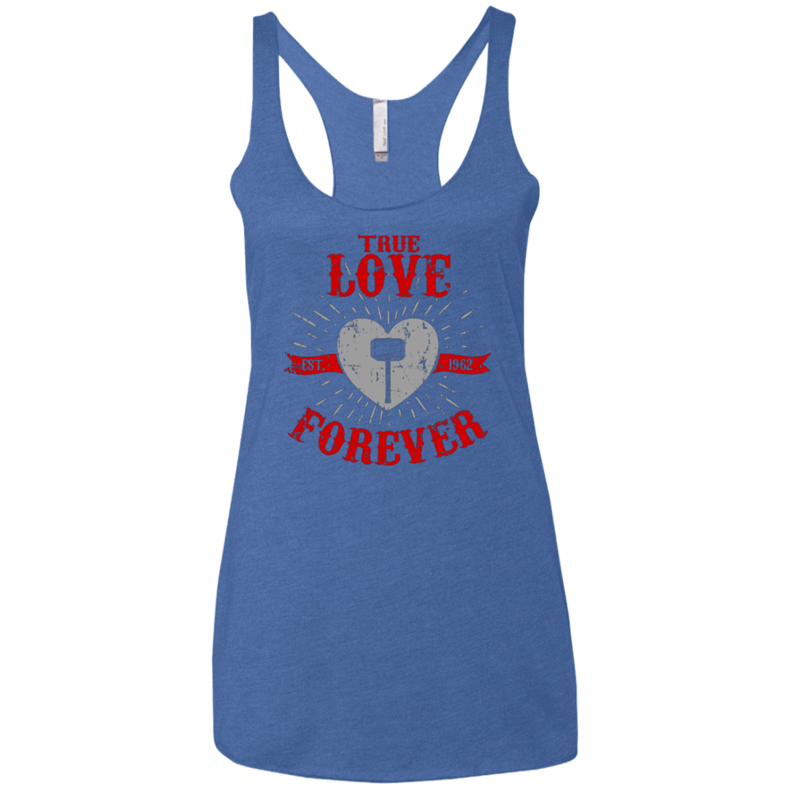 T-Shirts Vintage Royal / X-Small True Love Forever God Thunder Women's Triblend Racerback Tank
