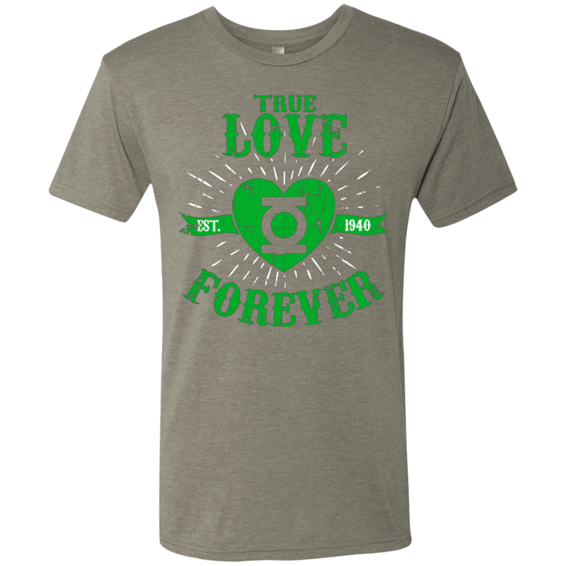 T-Shirts Venetian Grey / Small True Love Forever Lantern Men's Triblend T-Shirt