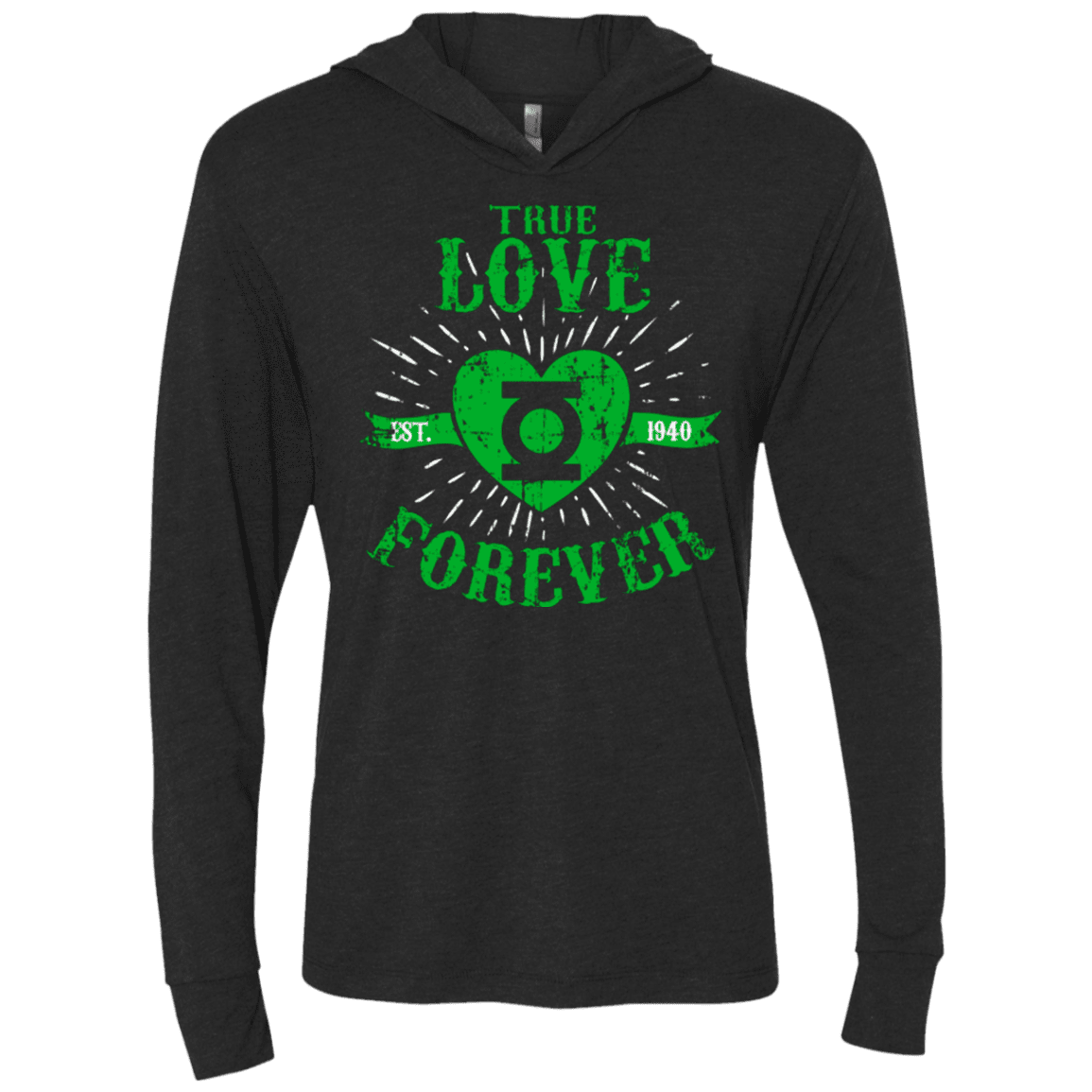 T-Shirts Vintage Black / X-Small True Love Forever Lantern Triblend Long Sleeve Hoodie Tee