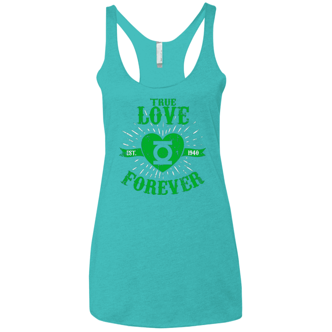 T-Shirts Tahiti Blue / X-Small True Love Forever Lantern Women's Triblend Racerback Tank